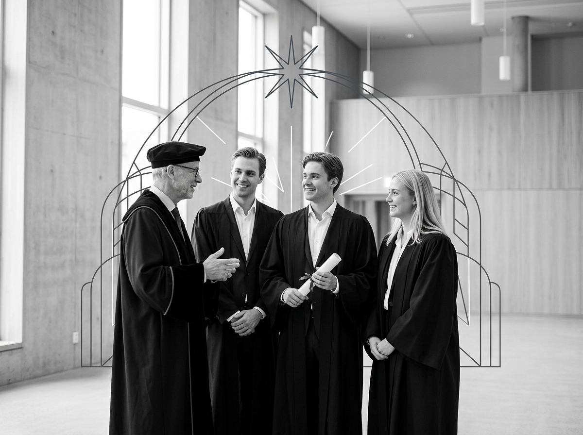 Akademisk ceremoni och porträtt