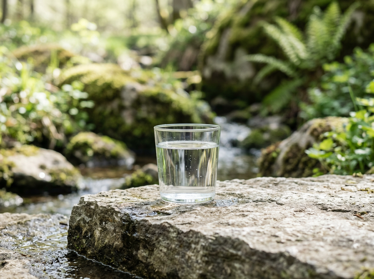 Stilla mineralvatten i glas