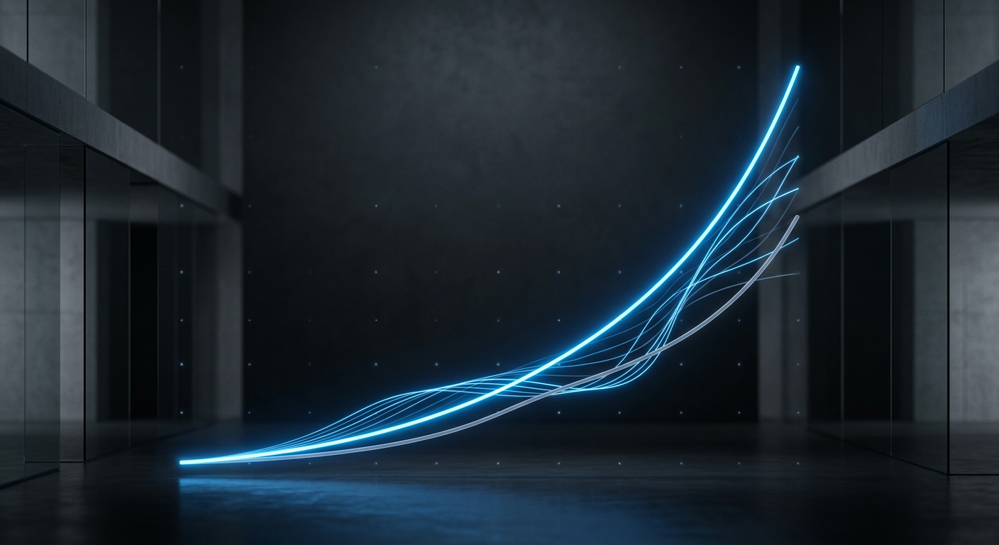 Gyllene linjenätverk symboliserar komplexitet mot mörkblå.