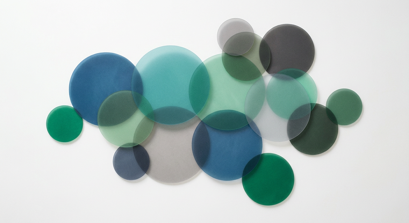 Färgglada cirklar symboliserar fonddiversifiering.