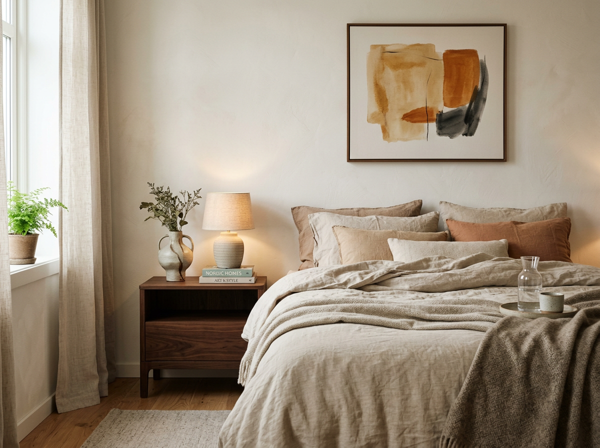 Sovrum i nordisk butikdesign