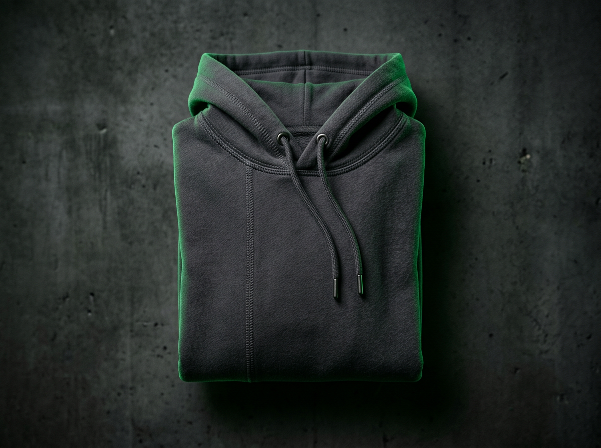 Närbild på hoodie-sömmar